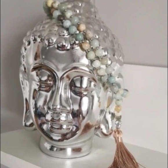 Mala Meditation Beads yoga bohemian necklace blue boho turquoise natural - Picture 6 of 8